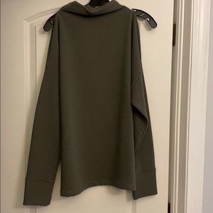 NWT olive green cold shoulder top